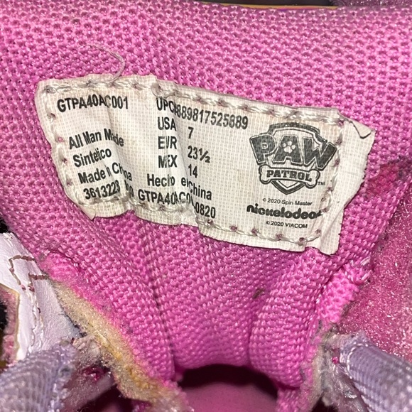 Girls Paw Patrol Pink Light Up Sneaker’s shoes Size 7 Toddler’s - Picture 8 of 10